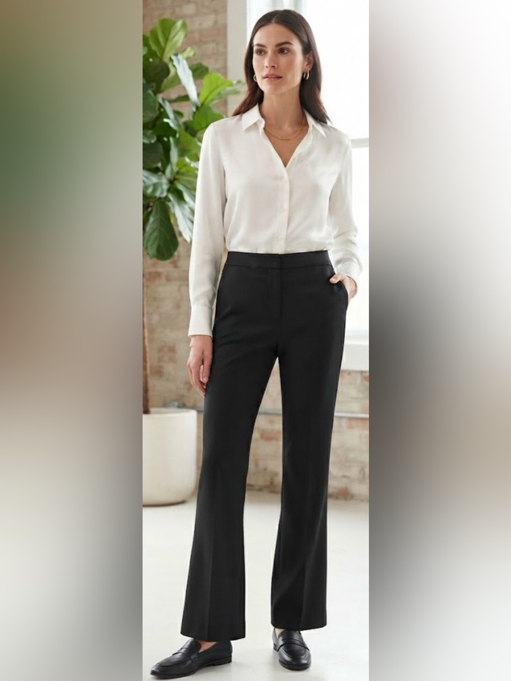 Lafayette 148 New York Black Virgin Wool Blend Trousers Pants designer Size 4